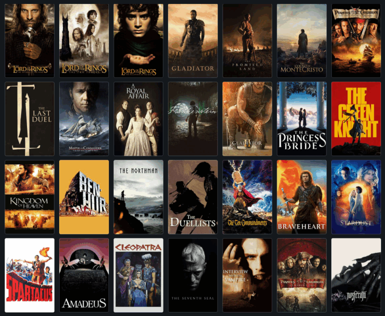Top 30 Best Historic Epics, Period Fantasy, and Period Drama Films Ever Made